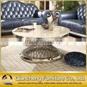 New Model Rose Golden Round Coffee Table Tea Table thumbnail-6