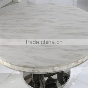 Hot Design Modern Stainless Steel Hotel Table With Marble Hotel Console Table Set thumbnail-4
