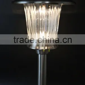 2pk Stainless Steel Solar Garden Lawn LED Path Light thumbnail-3