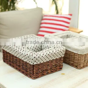 Factory Supply Hand-made Square Wicker Basket thumbnail-1