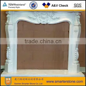 White Marble Tile Fireplace Sets thumbnail-1