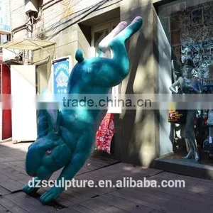 Art Animal Statues Jumpling Rabbit Bronze Sculpture thumbnail-1