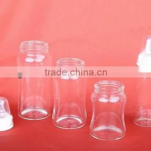 Clear Glass Bottle Set of With Caps thumbnail-1