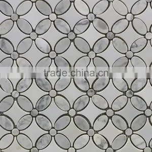 MM-CV268 Wholesales Classic Yellow Natural Stone Floral Mosaic Tile thumbnail-2