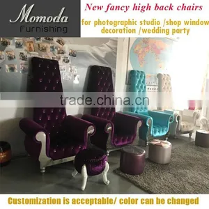 JR040 High Class Antique Wedding Queen King Chair Sale thumbnail-2
