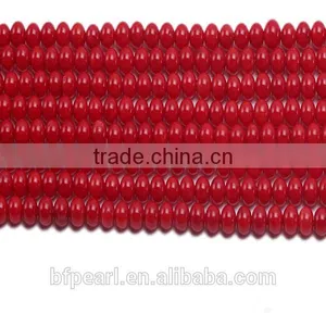 6mm Round Red Coral Beads Loose String thumbnail-1
