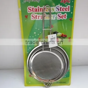 3pcs Stainless Steel Mesh Strainer and Plastic Mesh Strainer thumbnail-1