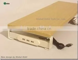 Monitor Computer Stand With USB Hubs & Plug, Tempered Glass thumbnail-1
