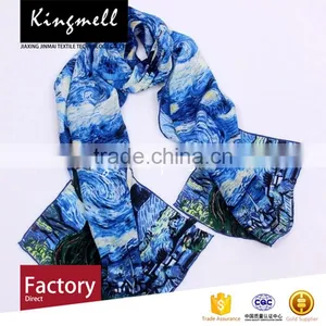 2017 New Design Star Printed Silk Scarf thumbnail-1
