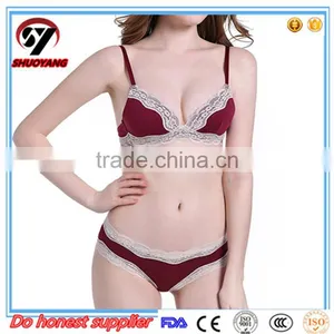 Best Quality Lace Side Cotton High Quality Bra and Panty Sets Hot Sexy Bra Panty thumbnail-1