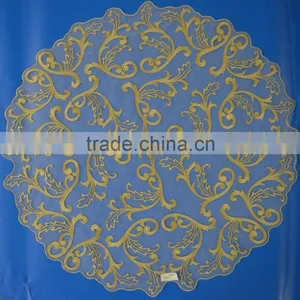Hot Sale Wholesale Dubai New Design Embroidery Round Gold Table Cloth thumbnail-1