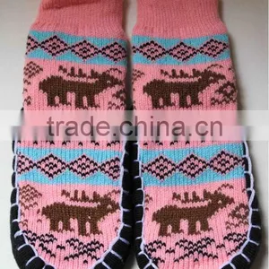 Kids Anti Slip Moccasin Slipper Sock thumbnail-2