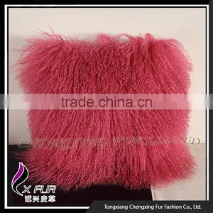 CX-D-04G Elegant Mongolian Lamb Fur Pillow Cover Cases thumbnail-3