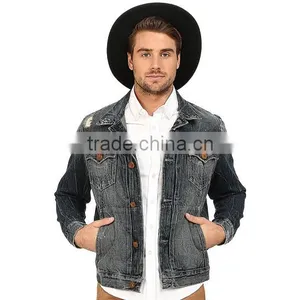 Men Fashion Denim Cotton Jacket Street Wear Custom Your Own Design thumbnail-1