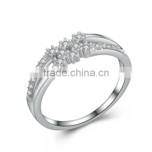 Fashion Jewelry Cheap Wholesale Multi-layered Romantic Sterling Silver CZ Rings for Wedding thumbnail-1