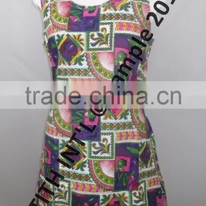 Round Neck Print Cotton Ladies Dress thumbnail-3