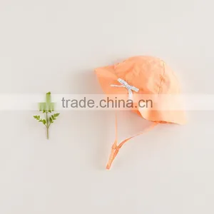 Lovely Baby Sunhat Orange Bonnet Ruffle Cap Small Bowknot Baby Clothing Accessories Wholesale Cheap Price thumbnail-1