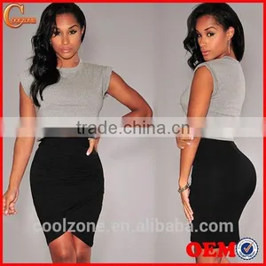 Women Draped Asymmetric High Waist Party Clubwear Pleated Bodycon Mini Skirt thumbnail-1