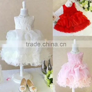 New Model Summer Girl Dress Lace Dress With Flower Baby Dress Kids Clothes thumbnail-1