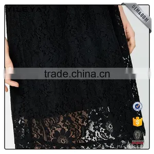 Women Casual Crochet Black Elegant Floral and Lace Dress Designs,ladies New Model Dress & Ladies Fashion Lace Patchwork Dresses thumbnail-5