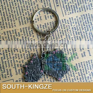 Unique Design Japan Four Islands Map Bronze Color Keychain thumbnail-2