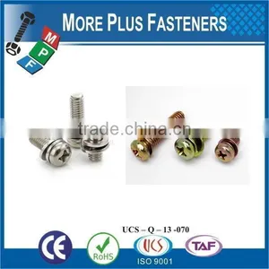 Taiwan Double Lock Washer Square Washer Fillister Head Machine Screws SEMS Screws thumbnail-3