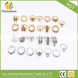 13pcs/Set Boho Vintage Punk Gold Silver Stone Midi Finger Rings For Women Bohemian Ring Set Jewelry thumbnail-4