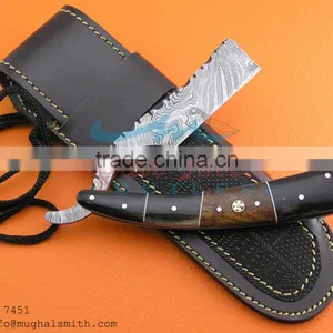 Damascus Steel Razor/wood Handle/Shaving Razor With Mosaic Pin thumbnail-1