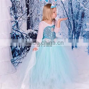 Hot Movie Frozen Dress Fashion Dress Children Dress Cosplay Costume for Girls thumbnail-1