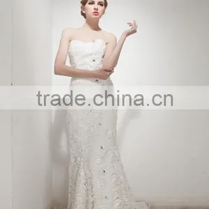Mermaid Sweetheart Court Train Elegant Lace Wedding Dress AS30402 thumbnail-1