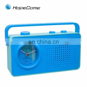 China Retro Portable Mini FM Radio Clock thumbnail-2