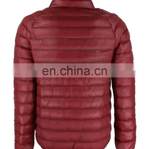 100% Polyester Filling Red Custom Winter Nylon Padding Jacket for Men thumbnail-3