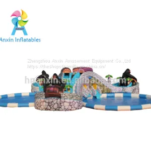 PVC Tarpaulin Material Inflatable Iceberg Park Water Park With Inlatable Pool and Inflatable Slip n Slide thumbnail-1