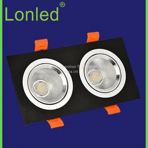 Recessed Square LED Spotlight Aluminum Case 2*5W Black High Power thumbnail-2