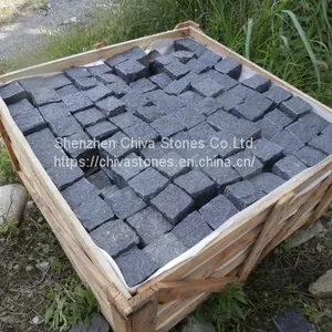 Flamed Black Basalt Granite Paving Stone Lava Stone, Lavastone, Lava Basalt Paving Tiles thumbnail-2