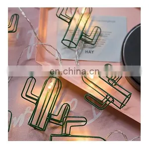 Quality Led Metal Iron Green Mini Cactus String Lights Garden Decorative Indoor Party Wedding Waterproof Fairy Strip Light thumbnail-1
