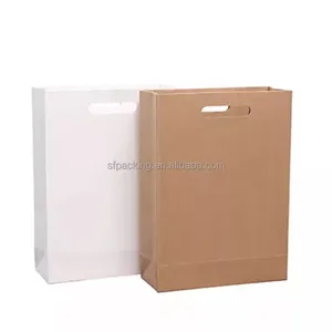 White Crafts Paper Shopping Bags With Logo Print thumbnail-3