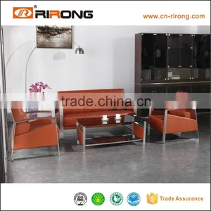 Luxury Furniture Brown Leather Reception Sofa CEO Office Sofa RR-8073 thumbnail-4