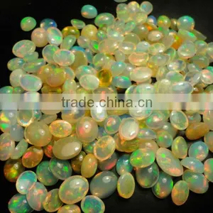 Natural Ethiopian Fire Opal Oval Cabochon Cut Beads thumbnail-1