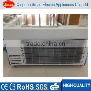 Catering Equipments Display Freezer for Supermarkets Curved Glass Door Display Freezer thumbnail-3