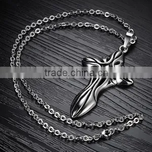 2016 Hotselling Design Gothic Wind The Cross of Carve Patterns Rock and Roll Style Titanium Steel Necklace thumbnail-5