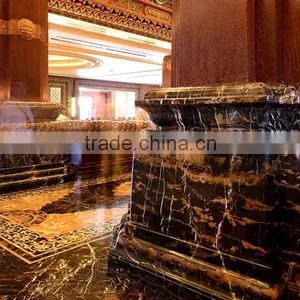 Good Price Natural Polished Black Gold Marble Tiles thumbnail-2