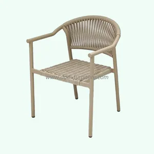 Guangdong Factory Wholesale Price Patio Stackable Dining Chair Aluminium Frame Sklum Chair thumbnail-4