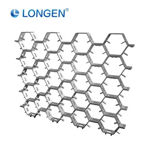 Hexsteel Protruding Lances Honeycombed Hex Mesh Inner Buckle Lock Riveting Anchors Perforated for Hot Floors Cutting Welding thumbnail-3