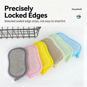 Double-Sided Microfiber Dish Towel Strong and Non-Stick Kitchen Oil Fiber Rag Sponge for Pot Washing and Brush Descaling thumbnail-2