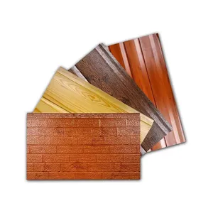 Decorative Board Metal Cladding Decorative Board Polyurethane Siding China Wall Decoration 3D Pu Sandwich Panel thumbnail-2