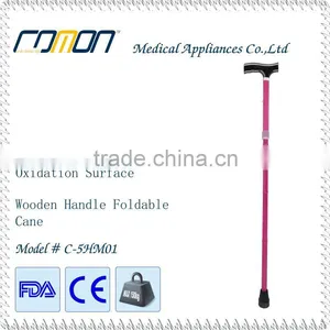 FDA Wood Handle Folding Walking Sticks With Oxidation Surface thumbnail-2