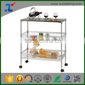 SUREALONG Easy to Assemble Steel Chrome Wire Corner Shelving thumbnail-1