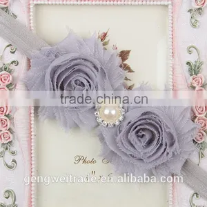 Manufactory Wholesale Baby Hair Band Flower Rough Selvedge Children Hair Accessory With Pear thumbnail-4