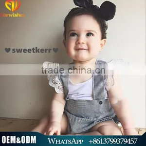 INS Hot Sale Cotton Kids t Shirt Newborn Baby Lace Cap Sleeve Girls Child Shirts thumbnail-1